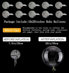 20 Inch Clear Bobo Balloons – 10 Pack Transparent Bubble Balloons for Events