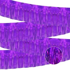 4 Pack 10 Feet Glitter Purple Parade Float Decorations for Trailer Car, Glit…