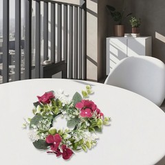 Decorative Candle Ring with Hydrangea Design for Table Centerpieces