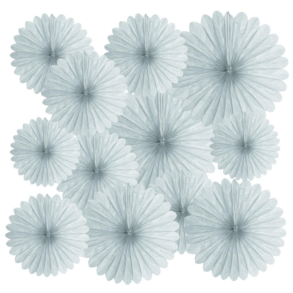 20 PCS Gray Hanging Paper Fan Honeycomb Round Paper Fans Party Decoration