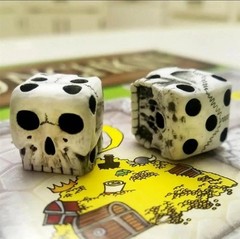 1 Pair Six Sided Horror Skull Bone Skeleton Dice Board Game