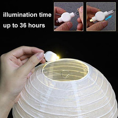 12Pcs White Paper Lanterns with LED Lights, Chinese Hanging Lanterns (6″ 8″ 10″