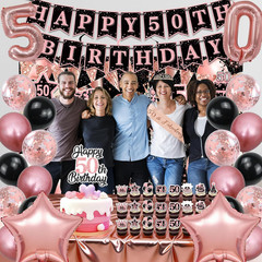 58Pcs Sweet 50Th Birthday Decorations for Girls | Birthday Decorations Crown and