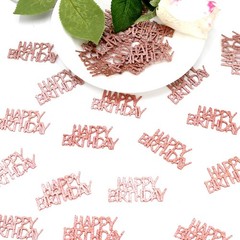 100 PC Rose Gold «Happy Birthday» Confetti for Girls Women Party Tables