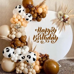 Blush Brown Cow Print Balloons Cowboy Decorations Western Farm Party 60pcs 12…