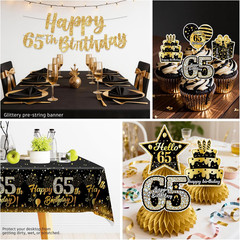 213Pcs 65Th Birthday Decorations for Men and Women, 350Gsm Thick Plates 2