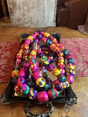 Multicolor Corn Husk Garland Handmade 7′ Long Christmas or Festivity New