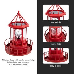 Operitacx Solar Lighthouse Rotating Outdoor Garden Light Waterproof Landscape…