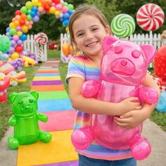 Inflatable Gummy Bears Huge 24″ – Pack of 6 Unique Blow Up Pool Toys for