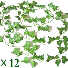 YAHUAA 12 Pack 86Ft Artificial Ivy Garland Fake Plants, Leaves Green