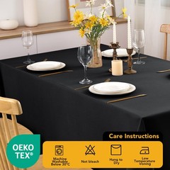 10-Pack Black Tablecloths for Rectangle Tables, 60 x 120 Inches, Stain-Resist…