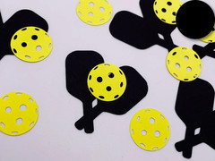 100PCS Pickleball Die Cut Confetti,Pickleball Birthday Table Confetti for Pickle