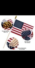 50Pack Small American Flags on Stick 4×6 American Hand Held Stick Flags SpearTop