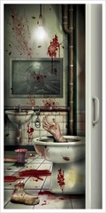 Creepy Crapper Door Cover Haunted House Halloween Party Hanging Decoration