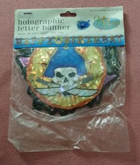 Pirate Happy Birthday Party Celebration Holographic Banner 6′ 6″ SEALED NEW