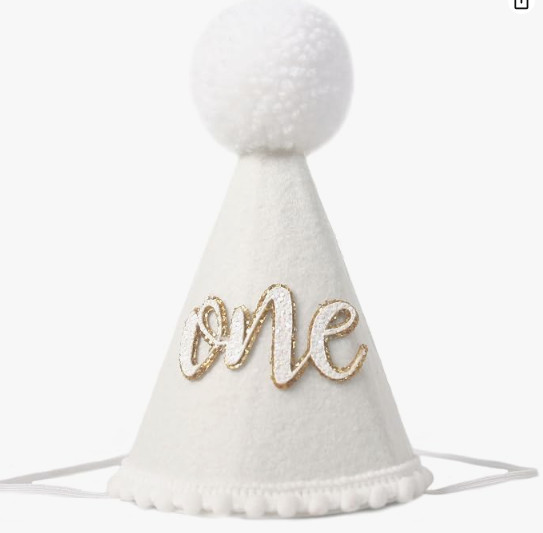 Natural Boho 1/2 Birthday Hat Photo Prop Cake Smash NIP bling