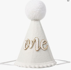 Natural Boho 1/2 Birthday Hat Photo Prop Cake Smash NIP bling