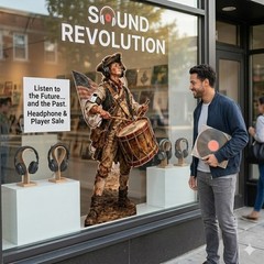H25952 Revolutionary War American History Drummer MP3 Player Cardboard Cutout St