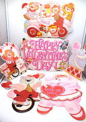 6-Piece Set Valentine Animals Clowns Circus Die-cut Cutouts Vintage Decorations
