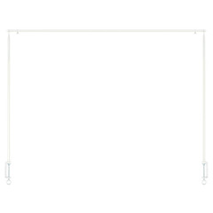 Over Table Hanging Rack Rail Pole White Steel Clamp W211.5cm
