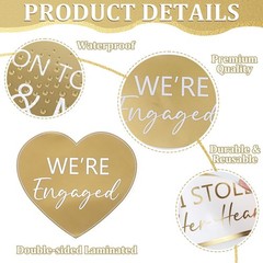 40Pcs Engagement Party Decorations Gold Engagement Photo Booth Props We are E…