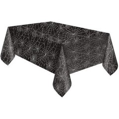 Halloween Plastic Table Cover Spider Web Design Disposable Party Decor New