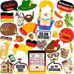 37 PCS German Photo Booth Props Germany Birthday Party Oktoberfest Decor