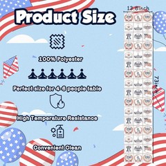 Elegant 250th Anniversary Table Runner: 73×13.8 Inches for July 4th Celebrations