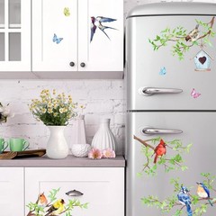 Yovkky Spring Summer Birds Branches Window Clings 4 Sheets,