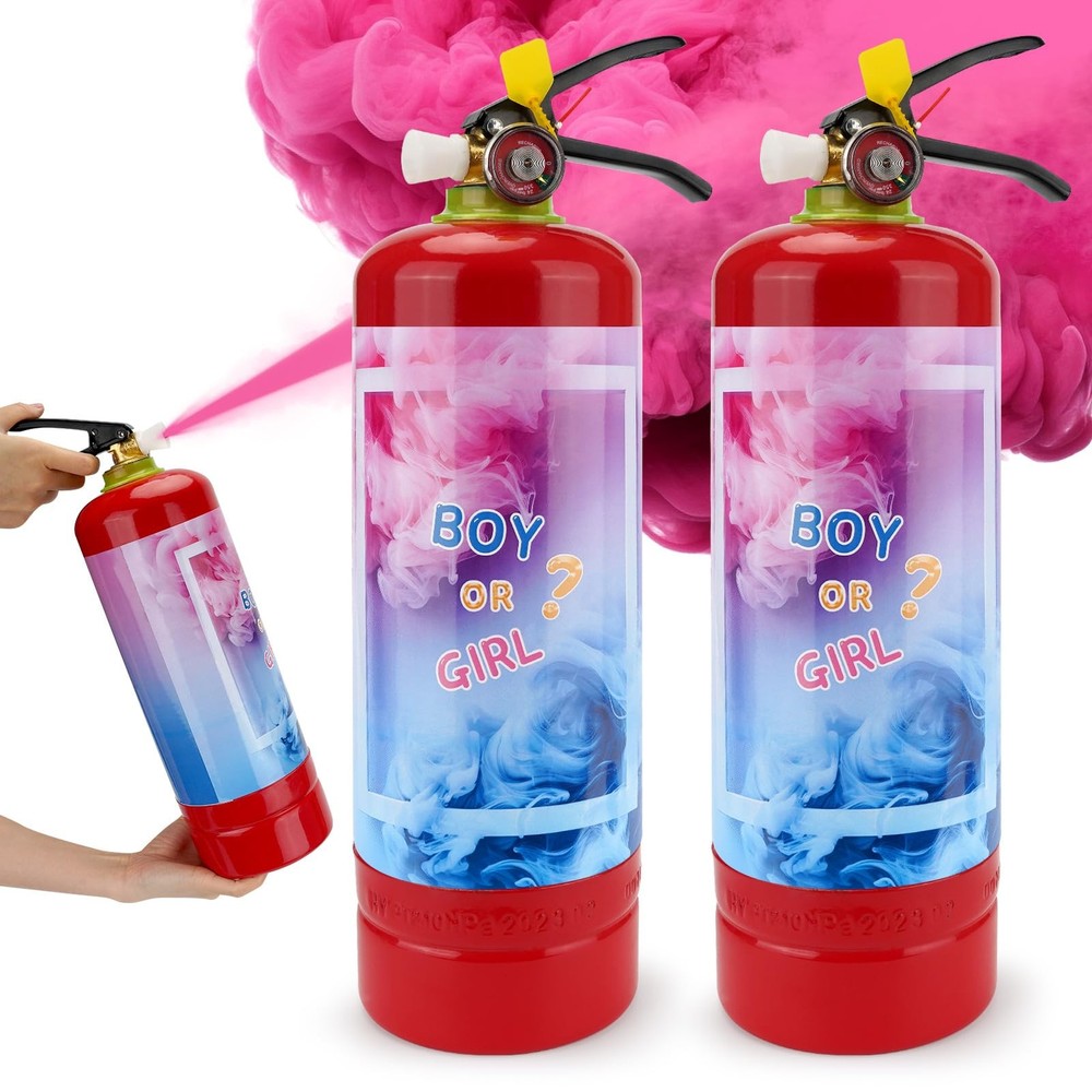 Giant Gender Reveal Fire Extinguisher 2 Packs, Gender Reveal Ideas, Baby Girl…