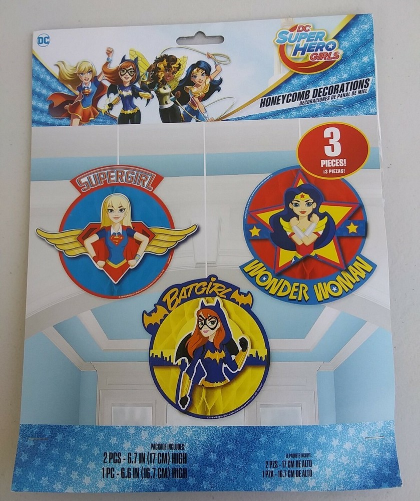 DC Super Hero Girls Honeycomb Hanging Birthday Party Decorations Wonder Woman