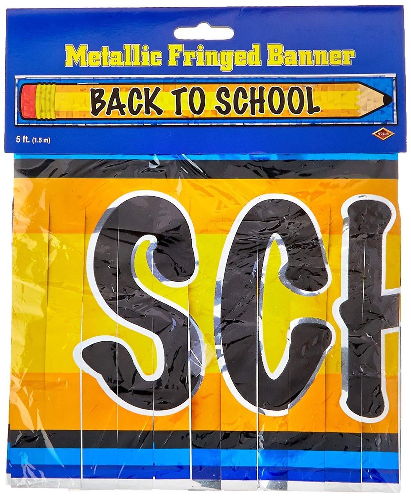 Back To School Banner First Day Teacher Classroom Decoration Sign Pencil