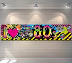 80s Party Decorations I Love 80s Banner 1980s Hip Hop Sign Backdrop 5.9 Feet New