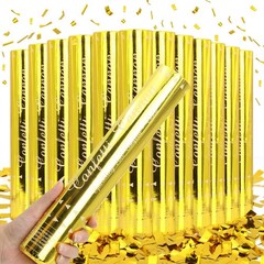Gold Confetti Poppers – 12 Pack Golden Confetti Cannon for Wedding, Birthday,…