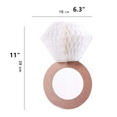 3pcs Wedding Engagement Party Hanging Decoration Honeycomb Gold Glitter Ring