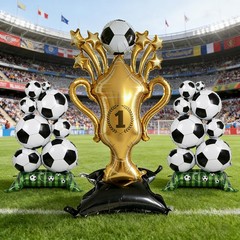 3pcs Large Self Standing Soccer Balloons，59x32Inch Soccer Trophy Foil Balloon…