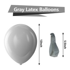 Gray Latex Balloons 100 Pack 12″ Helium for Birthday, Baby Shower, Wedding