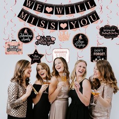 Rose Gold Farewell Party Decorations Supplies Kit, Will Miss You Banner, We W…