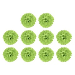 10 Pack Lime Green Tissue Pom Poms, 4 Inch, Wedding, Party, Birthday Decor