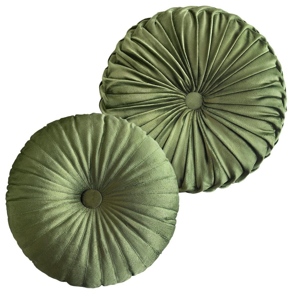 2 Pcs Round Throw Pillows Pleated Velvet Pumpkin Round Pillows Floor Cushion …