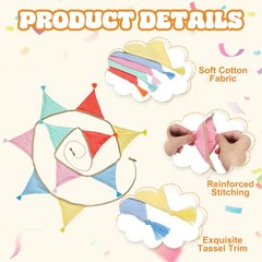 3.1m/10.2ft Fabric Pennant Banner, Pennant Banner Flags, Pastel Candy Colors