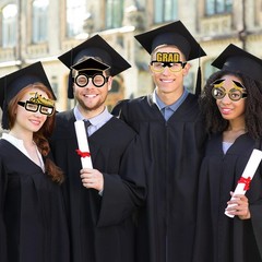 12Pcs Graduation Eyeglasses, Black Gold Class of 2026 Graduation Paper Glasse…