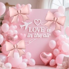 2pcs Large Bow Balloons, Bow Themed Party Decorations Elegant Coquette Balloo…
