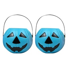 2 Pcs Pumpkin Containers for Candy Trick Treat Bucket Pail Kids Halloween