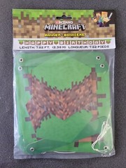 NEW Minecraft Happy Birthday Banner Cardboard 7.82 Feet Green Party Video Game