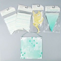 Party Decorations Bundle Happy Birthday Banners Door Hanger Green Lot of 5 NEW