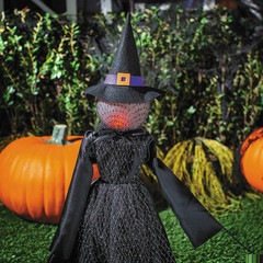 27 1/2″ Light-Up LED Witch Pathway Yard Stakes Halloween Decoration