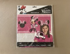 Minnie Mouse Photo Booth Kit~32.5” X 59” Backdrop, 4 Wearables & 5 Props, New!