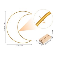 Metal Floral Hoops: Moon Table Decoration Set with Wooden Stands 10.23X7.87 I…