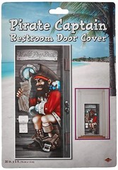 Funny PIRATE CAPTAIN in POOP DECK Bathroom Door Cover Birthday Party Decoration